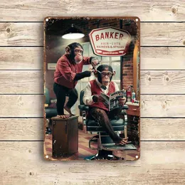 GQWJKSZ Barber Shop Vintage Barber Shop Targa in metallo vintage, Poster decorativo da parete per barbiere, utilizzato per la casa Bar Feste Ristorante Caffetteria all'aperto 8x12 pollici