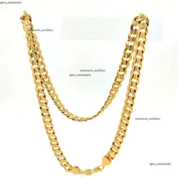 Gold Plated Cuban Link Chain Necklace 19mm 22inch Brass Copper
