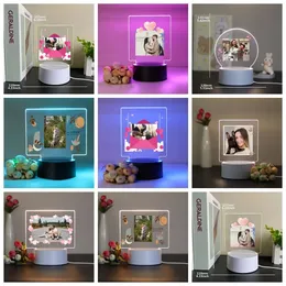 Luce notturna a LED in acrilico, lampada LED fai da te creativa con telecomando e penna cancellabile, luce notturna personalizzata per bambini, lampada da comodino a LED per bambini, regalo per la