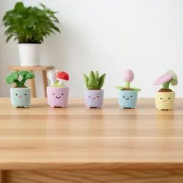 Creative Smile Potted Plants Plush Toys Cute Tulip Aloe Vera Mushroom Lucky Clover Toys Pretty Desktop Decor Lovely Gift 260109