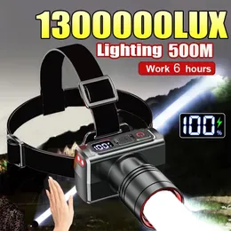 Lampada frontale a LED ultra potente lampada frontale ricaricabile USB C con modalità di illuminazione sensore di movimento luce impermeabile Super | Leroy Merlin