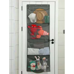 Borsa portaoggetti da appendere alla parete, in tessuto di cotone e lino, da appendere alla porta, all'armadio, con 2 ganci per chiavi (7 tasche