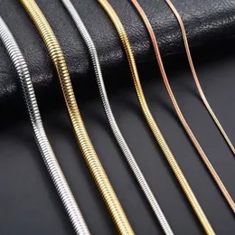 thumbnail image 2 of 4.2mm 316L Stainless Steel Round Snake Chain Link Necklace - 23.6 Inch - Silver/Gold/Black - Fashion Jewelry 2 of 5