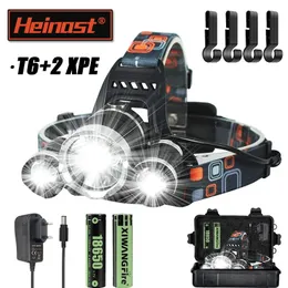 Lampada frontale, potente lampada frontale a LED ricaricabile tramite USB con 350 lumen, 3 modalità di illuminazione, induzione manuale, impermeabile e leggera per pesca, campeggio, lettura, escursion