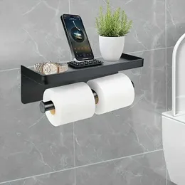 Porta Rotolo Carta Igienica In Acciaio Inox – Con Mensola, Montaggio A Parete, Oro Rosa - 4