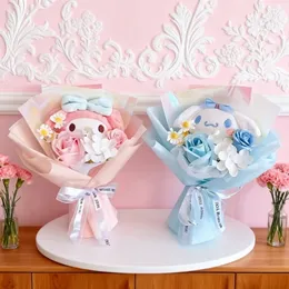 Cartoon Rabbit Dog Plush Toy Creative Flower Graduation Bouquet Home Decoration Valentine's Day Christmas Graduation Gift 220601