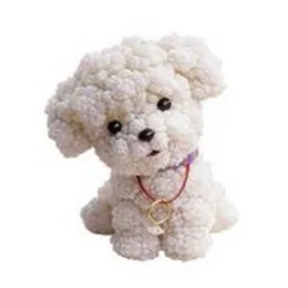 Peluche A Forma Di Cucciolo Di Cane Rosa - Barboncino Bichon Frisé 32 Cm, Morbido E Coccoloso, Regalo Per Bambine E Neonati - 3