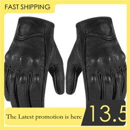 Mens Motorcycle Short biker scooter Rider Leather Gloves Knuckle