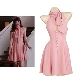 anastasia steele pink halter dress Cosplay Costume Women's Sexy Short Sleeveless Dancing Halloween Cocktail Party Dress PS23037182 MWC_Light Blue
