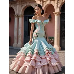 strapless open back dress Satin A-Line Scoop Split Prom Dresses with Pockets PL395