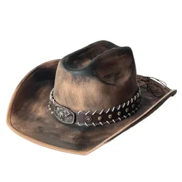 Cappello da cowboy for donna e uomo, in feltro, a tesa larga