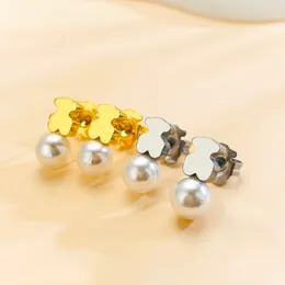 1 Paio Di Finti Dilatatori Per Orecchie A Fiore Con Petali In Acciaio Inossidabile E Opale Di Moda Per Uso Quotidiano Delle Donne | SHEIN ALIA