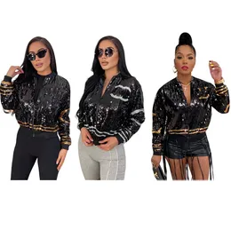Giacca Blazer Con Paillettes Luminose Per Donna - Giacca Scintillante Da Sera Con Scollo A V E Maniche Lunghe - Perfetta Per Discoteca, Feste, Matrimoni E Party - Taglie XS–XL