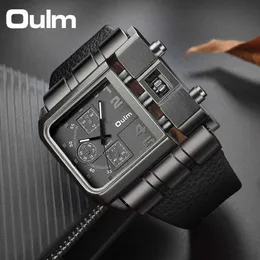 Oulm 1349 Orologio Da Uomo Big Face 5,9 Cm - Quadrante Grande Con 4 Sub-quadranti Decorativi, Cinturino In Pelle Nero - 5