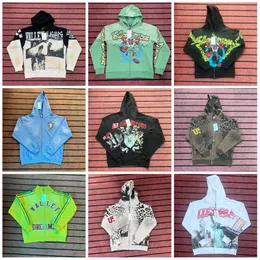 Gefomuofe Minus Two Cargo Zipper Y2K Felpa con cappuccio con cerniera Hip Hop Streetwear Urban Maglione Unisex Casual Giacca Flut Stampato Maglione Felpa con Zip Maglione, Azzurro, S