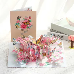 Biglietto Pop-Up 3D Lavanda - Fai Da Te Con Messaggio - Per Festa Della Mamma, Compleanno, Matrimonio
