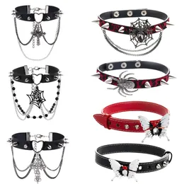 Collana Girocollo In Pelle PU Punk Gotica – Regolabile, Bianco Con Cuore Nero, Per Ragazze E Cosplay