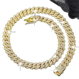 Collana Cubana Uomo In Acciaio Inossidabile - Ghiacciata Con Oltre 1000 Zirconi, Lunghezze 20-61 Cm, Catena Hip Hop 1,2 Cm