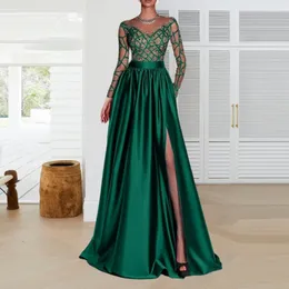 cocktail flowy dresses Flowy Prom Dresses,Blue Prom Dress with Slit main image 0