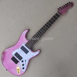 Guitarra Elétrica Rosa Com Escala De Jacarandá, De $1.583,35