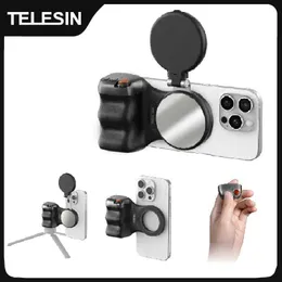 TELESIN Impugnatura Magnetica Con Telecomando Per IPhone E Android – Certificata MFI, Vite Da 1/4'', Per Selfie E Vlog