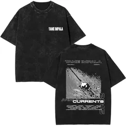 2025 洗浄ヴィンテージテイムインパラグラフィックプリント Tシャツ