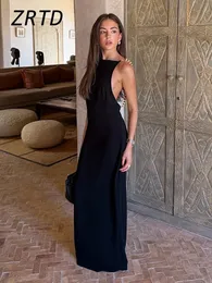 Elegant Beads Backless Black Womens Summer Dress Square Collar Sleeveless Beach Sling Sundress 2026 Lady Holiday Party Robes 260729bj