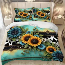 Set copripiumino matrimoniale e federe 220x240cm bianco grigio Sorrel, copripium