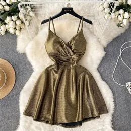 slim fit dress slacks Halter Pleated Metallic Dress in Gold, Gold / Regular / 0