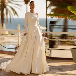 Elegant Asymmetrical Side Slit Wedding Dress - Long Sleeve Bridal Gown,  Floor Length. Shop Now! from Dhgate A-Line Wedding Dresses