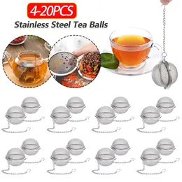 Infusore per tè in acciaio inox, set da 2 pezzi con manico, sfera