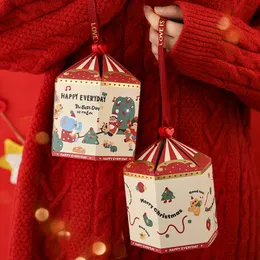 100 Sacchetti Regalo Di Natale In Tessuto Non Tessuto – 23x22x11 Cm, Con Manici, 6 Design: Babbo Natale, Pupazzo Di Neve, Albero, Riciclabili