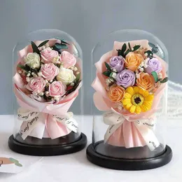 Rosa Eterna, Fiori Stabilizzata Con Collana Cuor Regali Romantici Confezione Di