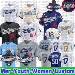 thumbnail image 2 of Shohei Ohtani Los Angeles Dodgers #17 Jersey – Adult Sizes M, L, XL, 2XL – White/Blue/Gray 2 of 4