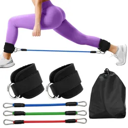 Fasce Di Resistenza Con Cinturini Alla Caviglia - Nylon Robusto, Imbottite, Per Allenamento Gambe E Glutei - 4