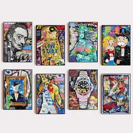 Stampe su tela Astratta Wall Art Colore giallo Wall Graffiti Art Paintings on the Wall Poster da parete moderni per camera da letto 30x60cm (12x24in) Senza cornice