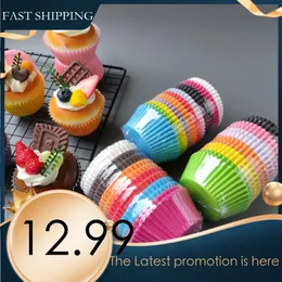 100 Pirottini Per Muffin A Tulipano + 50 Decorazioni | Carta Oleata Marrone E Bianca, 5x8 Cm, Per Cupcake E Torte