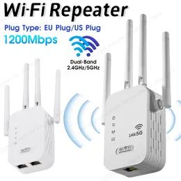 Ripetitore Segnale Wifi Ripetitore 1200mbps Ripetitore WiFi 1200Mbps Dual Band | 4 Antenne, 2 Porte LAN | Amplificatore Segnale Per Casa Wifi Booster Porte Lan Repeater Wifi 6