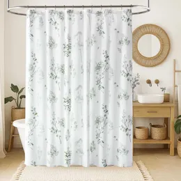 Miffrank Tenda Doccia Rustica Floreale Grigia - 183x183 Cm, Tessuto Poliestere, Con 12 Ganci In Acciaio Inox