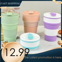 Tazza da campeggio portatile espandibile con coperchio e