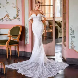 mini bride dresses mermaid style Long Beaded Sequin Mermaid Wedding Gown
