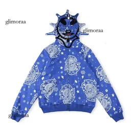 Men's Glo Gang Full Zip Hoodie Loose Fit Polyester Skull Pattern