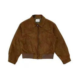 Retro Brown Leather Jacket Style: Mens Suede Short From