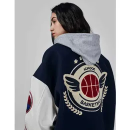 Ensemble 2 Pièces Homme Veste Bomber College Et Pantalon - Style Varsity Décontracté, Pour Automne-hiver, Plusieurs Poches