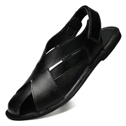 Fluchos Mens Black Leather Hook and Loop Sandals Comfort Made in Spain‎ Sz 42 EU Fluchos Dozer: Leather Sandals For Men Comfort And  main image 3