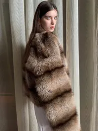 Womens Faux Fur Open Collar Jacket Short Sleeve, Loose Fit, Warm