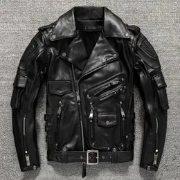 DHgate.com:Mens Genuine Leather Motorcycle Jacket - Vintage