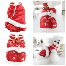Dress for a Dog, Festive Pet Apparel: Chinese New Year Style Outfit,  Traditional Tang Suit Design for Small Dogs, Cheongsam Dress, Perfect for  Poodles