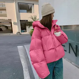White Duck Down Short Winter Coat for Women - Y2K Streetwear Style