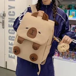 Sac à Dos Capybara Mignon - Cartable Scolaire, Voyage, 32x15x45 Cm, Nylon